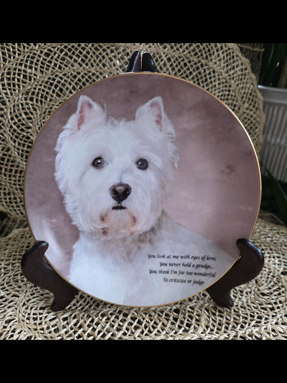 Danbury Mint Westie Dog Plate 8"